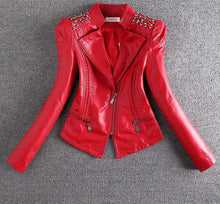 Load image into Gallery viewer, Faux Leather Jacket with Studs