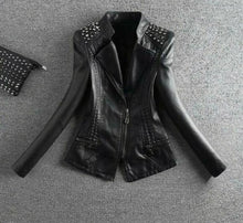 Load image into Gallery viewer, Faux Leather Jacket with Studs
