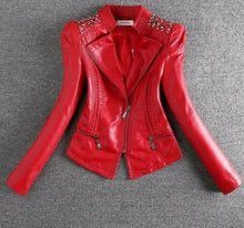 Load image into Gallery viewer, Faux Leather Jacket with Studs
