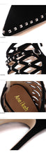 Load image into Gallery viewer, Crisscross Studded Stiletto Ankle Boots