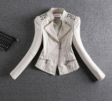 Load image into Gallery viewer, Faux Leather Jacket with Studs
