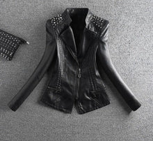 Load image into Gallery viewer, Faux Leather Jacket with Studs