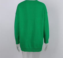 Load image into Gallery viewer, Loose Green Knitted Women Long Sleeve Sweater
