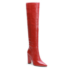 Load image into Gallery viewer, Textured Knee High Faux Leather Boot
