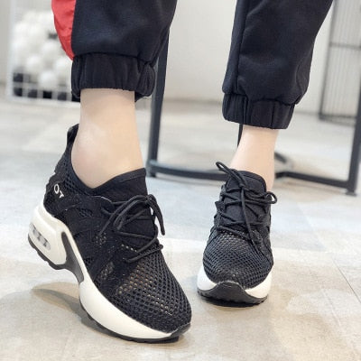 Platform Sneakers with Breathable Mesh