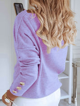 Load image into Gallery viewer, Women Off-Shoulder sweater with gold buttons
