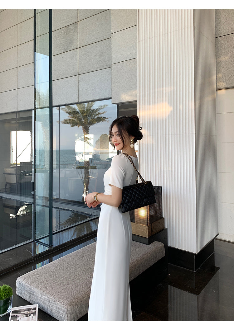 Summer Elegant White Midi Dress Mod Chic Styles Summer Elegant White Midi Dress Mod Chic Styles